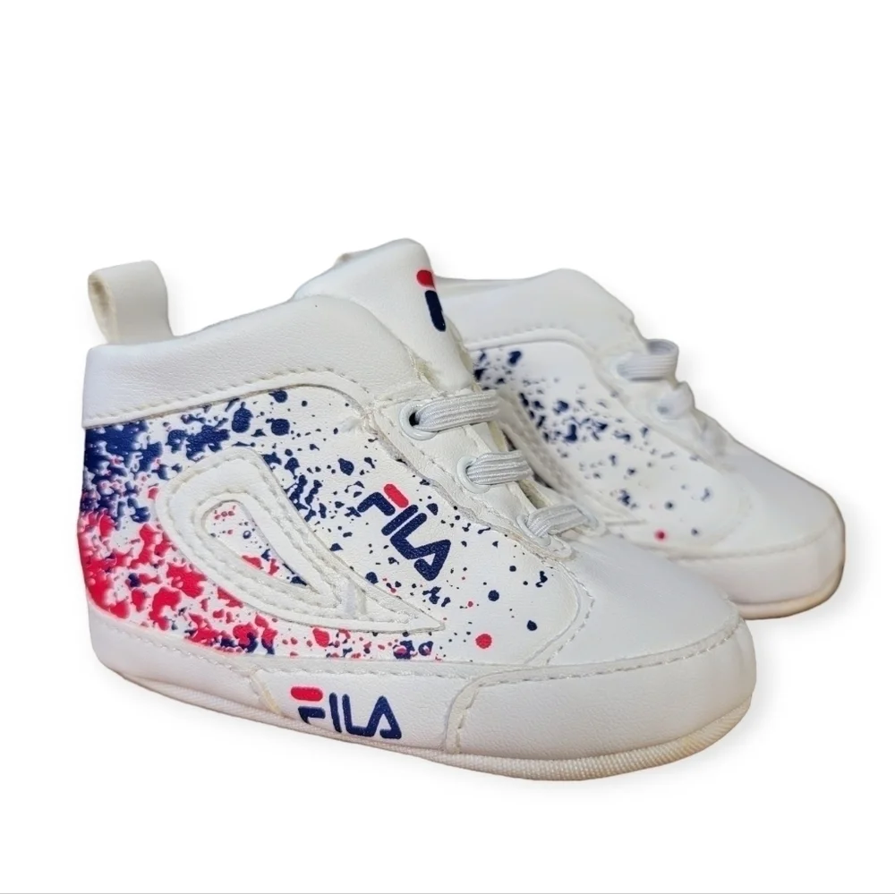 FILA Baby Sneaker Style Soft Play Crib Shoes Size 5 - 8 months